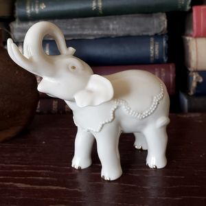 Miniature White Elephant, Lenox Porcelain, Good Luck Gift